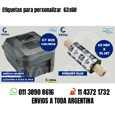 Etiquetas para personalizar 63x60