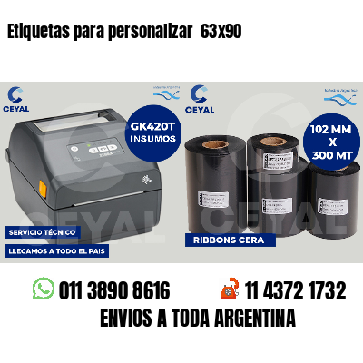 Etiquetas para personalizar 63x90