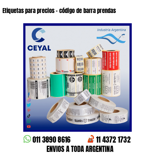 Etiquetas para precios – código de barra prendas