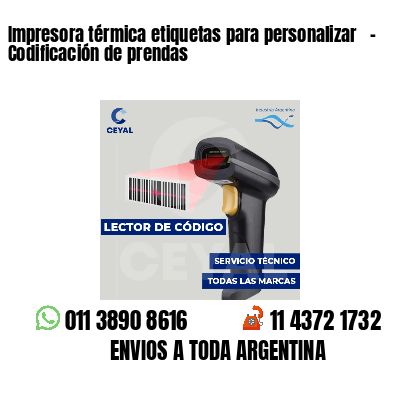 Impresora térmica etiquetas para personalizar   - Codificación de prendas