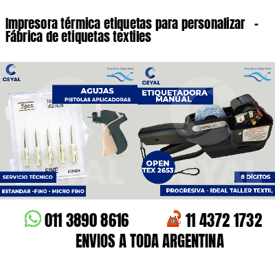 Impresora térmica etiquetas para personalizar   - Fábrica de etiquetas textiles
