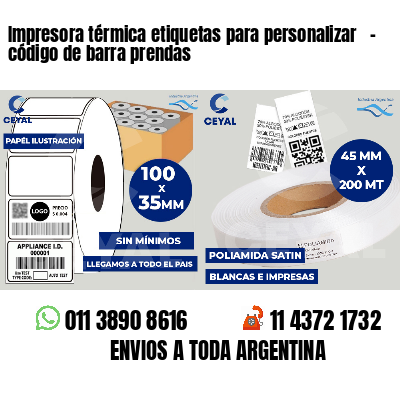 Impresora térmica etiquetas para personalizar   - código de barra prendas