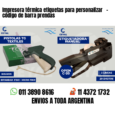 Impresora térmica etiquetas para personalizar   - código de barra prendas