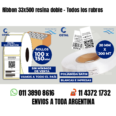 Ribbon 33x500 resina doble - Todos los rubros