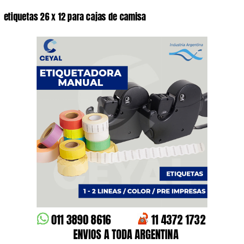 etiquetas 26 x 12 para cajas de camisa 