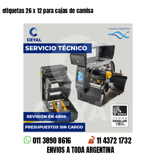 etiquetas 26 x 12 para cajas de camisa 