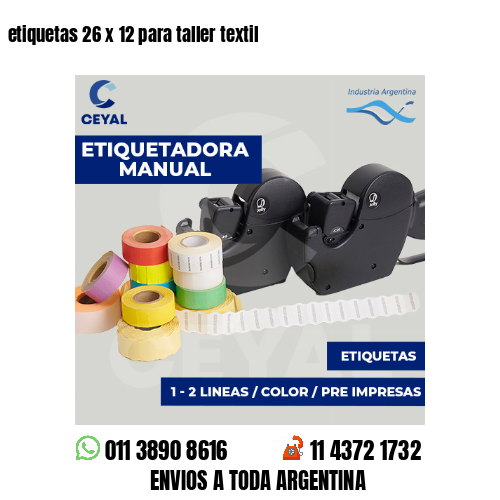 etiquetas 26 x 12 para taller textil