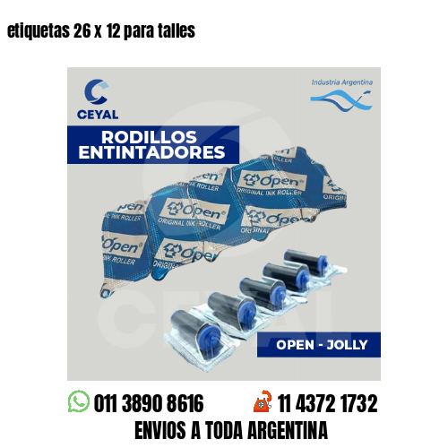 etiquetas 26 x 12 para talles
