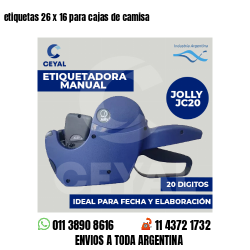 etiquetas 26 x 16 para cajas de camisa 
