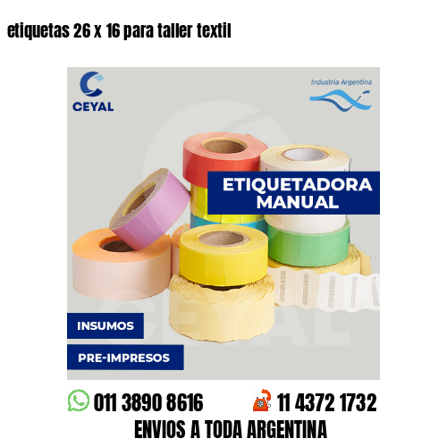 etiquetas 26 x 16 para taller textil