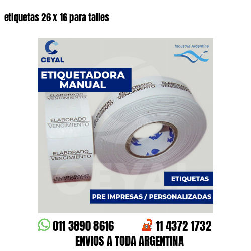 etiquetas 26 x 16 para talles