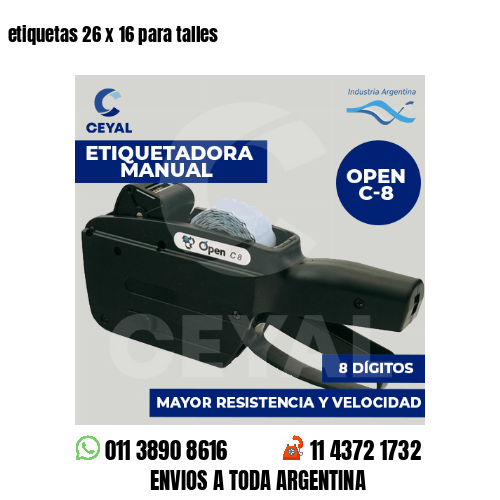etiquetas 26 x 16 para talles