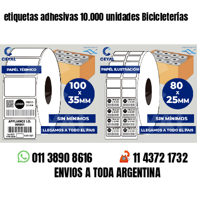 etiquetas adhesivas 10.000 unidades Bicicleterías