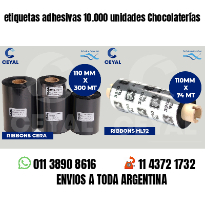 etiquetas adhesivas 10.000 unidades Chocolaterías