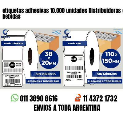 etiquetas adhesivas 10.000 unidades Distribuidoras de bebidas