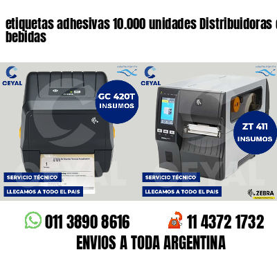 etiquetas adhesivas 10.000 unidades Distribuidoras de bebidas