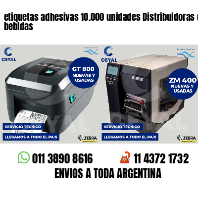 etiquetas adhesivas 10.000 unidades Distribuidoras de bebidas