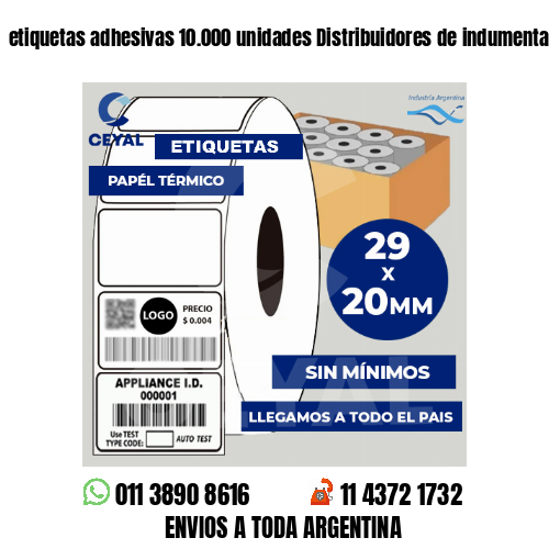 etiquetas adhesivas 10.000 unidades Distribuidores de indumentaria