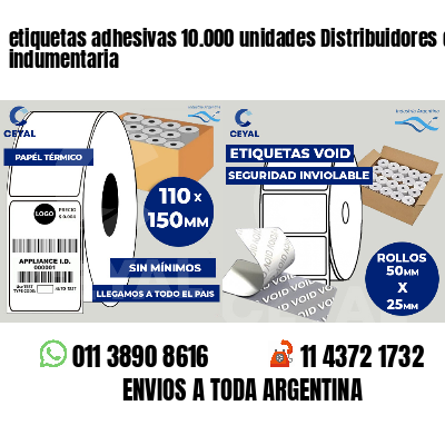 etiquetas adhesivas 10.000 unidades Distribuidores de indumentaria