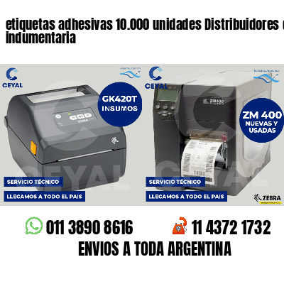 etiquetas adhesivas 10.000 unidades Distribuidores de indumentaria