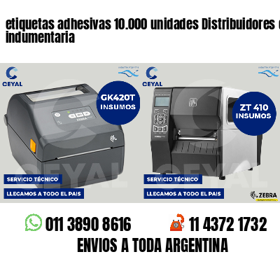 etiquetas adhesivas 10.000 unidades Distribuidores de indumentaria