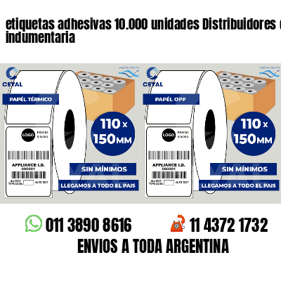 etiquetas adhesivas 10.000 unidades Distribuidores de indumentaria