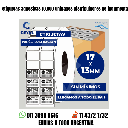 etiquetas adhesivas 10.000 unidades Distribuidores de indumentaria