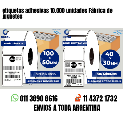 etiquetas adhesivas 10.000 unidades Fábrica de juguetes