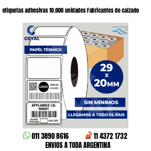 etiquetas adhesivas 10.000 unidades Fabricantes de calzado