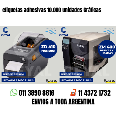 etiquetas adhesivas 10.000 unidades Gráficas