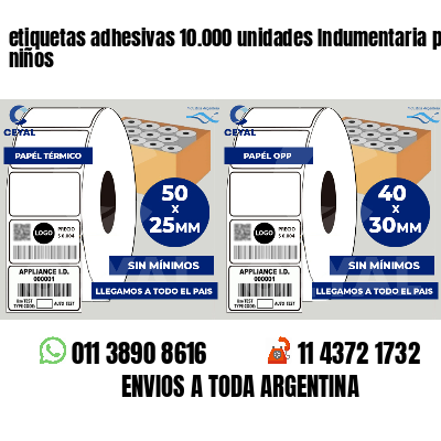 etiquetas adhesivas 10.000 unidades Indumentaria para niños