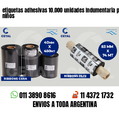 etiquetas adhesivas 10.000 unidades Indumentaria para niños