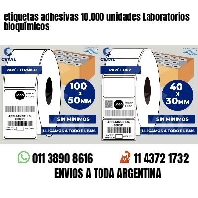 etiquetas adhesivas 10.000 unidades Laboratorios bioquímicos
