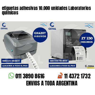 etiquetas adhesivas 10.000 unidades Laboratorios químicos