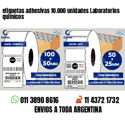 etiquetas adhesivas 10.000 unidades Laboratorios químicos