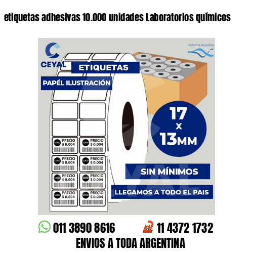 etiquetas adhesivas 10.000 unidades Laboratorios químicos
