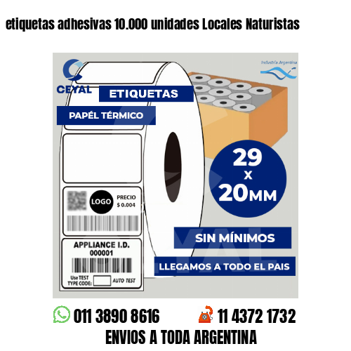 etiquetas adhesivas 10.000 unidades Locales Naturistas