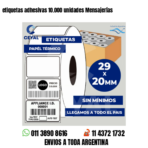 etiquetas adhesivas 10.000 unidades Mensajerías