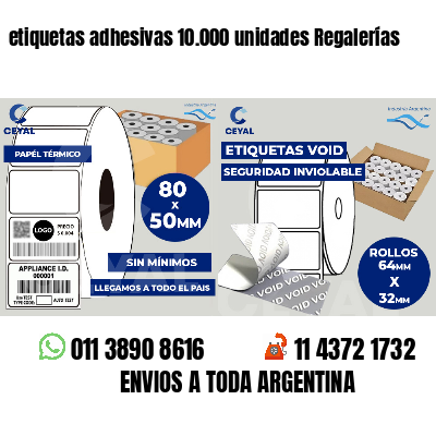 etiquetas adhesivas 10.000 unidades Regalerías