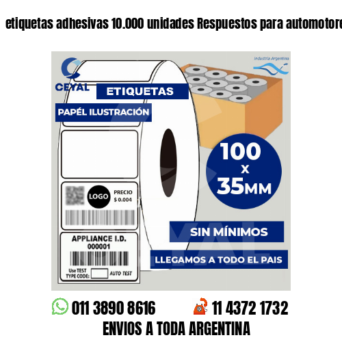 etiquetas adhesivas 10.000 unidades Respuestos para automotores