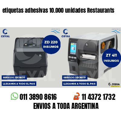 etiquetas adhesivas 10.000 unidades Restaurants