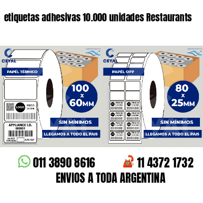 etiquetas adhesivas 10.000 unidades Restaurants