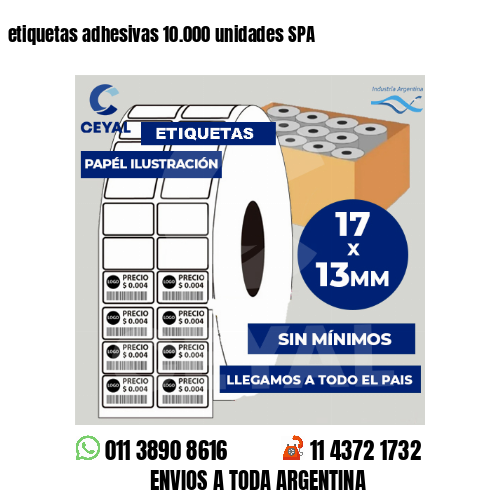 etiquetas adhesivas 10.000 unidades SPA