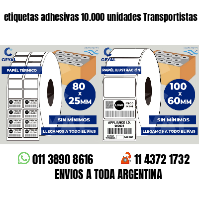 etiquetas adhesivas 10.000 unidades Transportistas