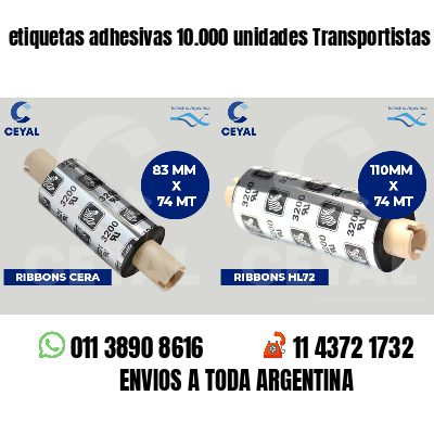 etiquetas adhesivas 10.000 unidades Transportistas