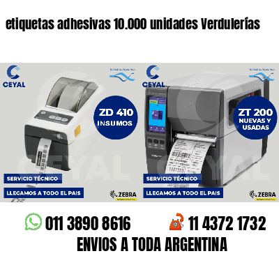 etiquetas adhesivas 10.000 unidades Verdulerías