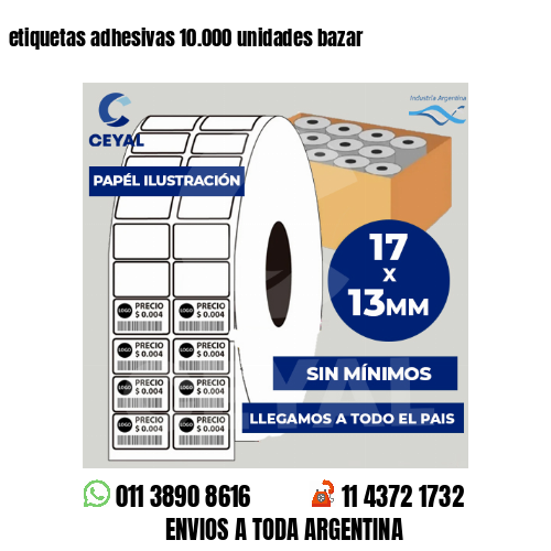 etiquetas adhesivas 10.000 unidades bazar