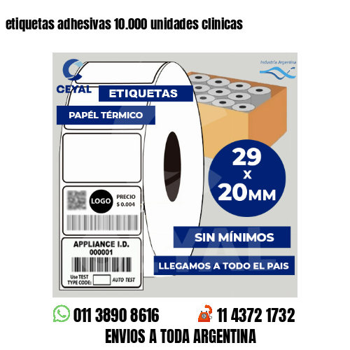 etiquetas adhesivas 10.000 unidades clinicas