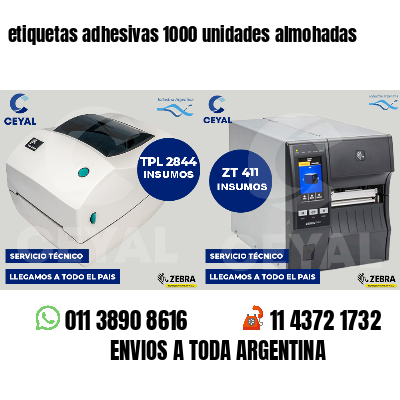 etiquetas adhesivas 1000 unidades almohadas