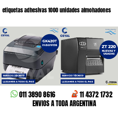 etiquetas adhesivas 1000 unidades almohadones